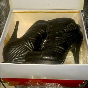 Black high heel ankle boots